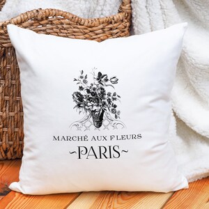 French Farmhouse Pillow and Cover, Square Throw Pillow, Decorative Pillow, 4 Sizes