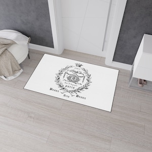 Parisian Arts Rug, Farmhouse Cottage Bath Mat, 5 Sizes, French Country Non Slip Heavy Duty Floor Mat