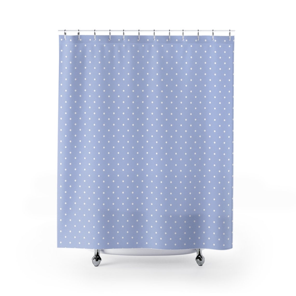 Periwinkle Blue and White Shower Curtains Swiss Dot Premium Etsy