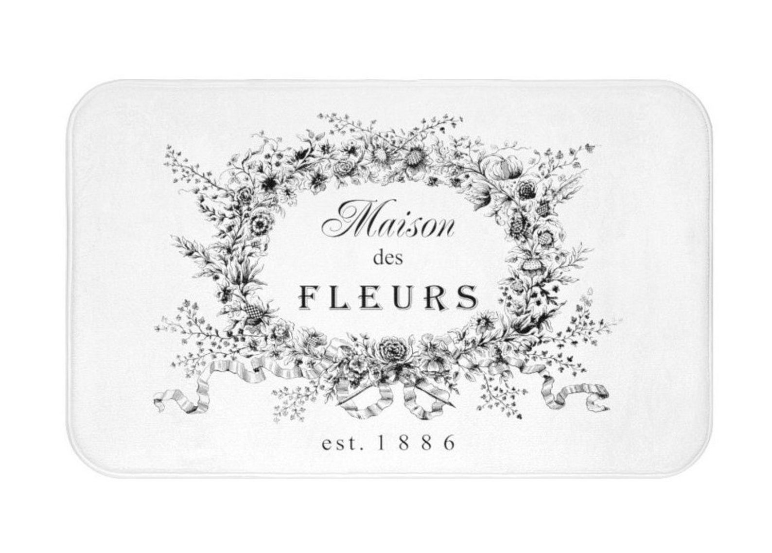 Shower Curtain French Spa Vintage Flowers White Shower Etsy