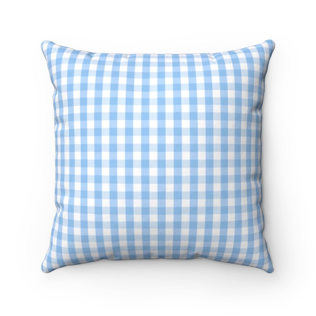 Blue Gingham Check Pillow and Cover Sofa Pillow Bed Pillow Decorative Pillow Modern Farmhouse Decor Polyester Square Pillow Etsy Canada