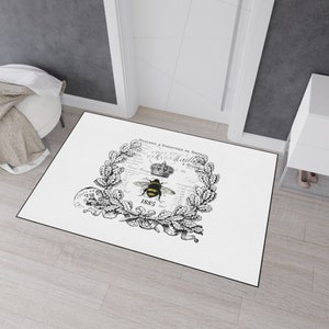 Tapete de abeja francesa, tapete resistente, base antideslizante, ideas para el baño, decoración del hogar, alfombra de área de 6 tamaños, tapete de baño