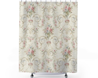 French Shower Curtains, Louis X IV French King Collection, Premium Fabric Shower Curtain, Home and Living, Shabby Chic Shower Curtains