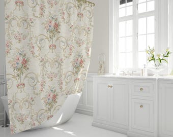 French Shower Curtains, Louis X IV French King Collection, Premium Fabric Shower Curtain, Home and Living, Shabby Chic Shower Curtains