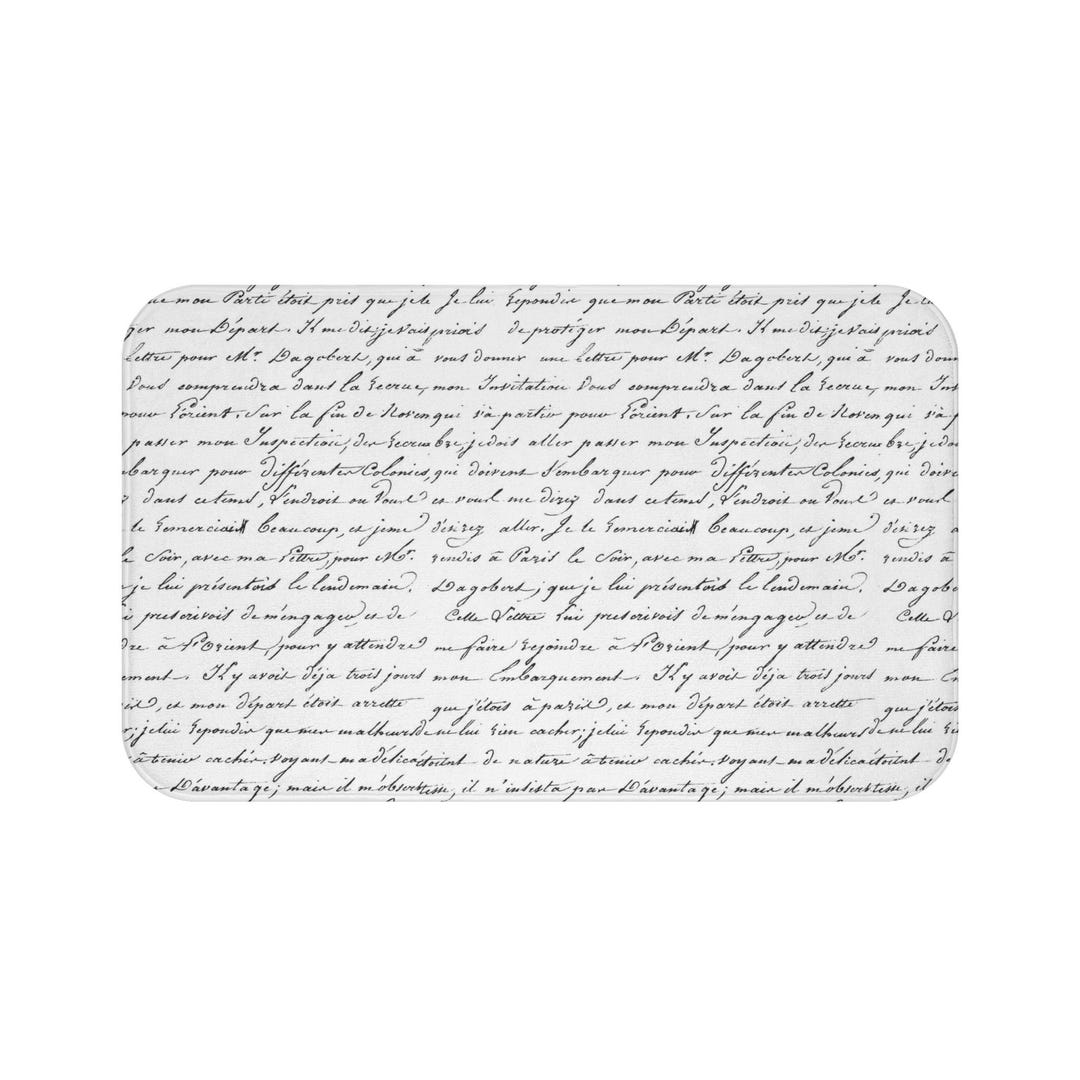 French Country Script Bath Mat - Memory Foam, Shabby Chic Boho ...