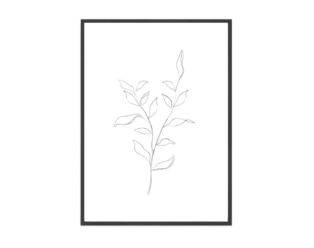 BOTANICAL III Botanical Sketch Leaves Drawing Minimalist - Etsy