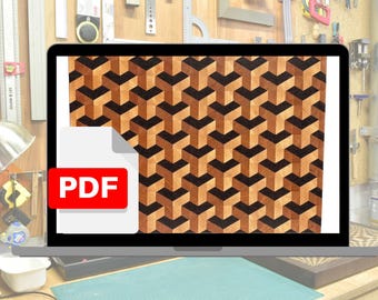 Instructions for making a cutting board shown in the photo below. Pattern M13 PDF/End Grain