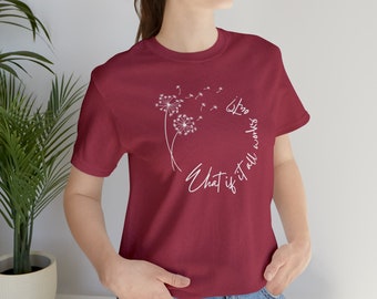 What if it All Works Out? Positive Mantra T-Shirt Unisex Jersey Short Sleeve Tee Mental Health Anxiety Dandelion Apparel