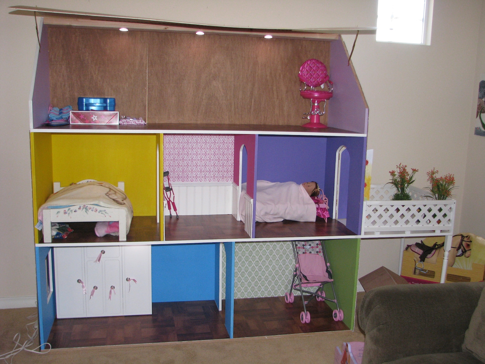 American Girl Sized Dollhouse Plans for American Girl, Our Generation ...