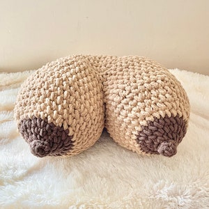 Crochet Boob Pillow, Crochet Pillow, Female Breast Pillow, Boobie Pillow, Handmade, Housewarming Gift