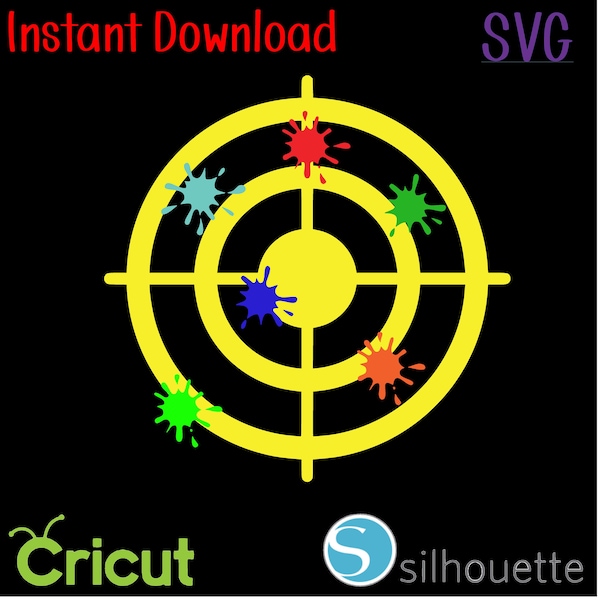 Instant Download - SVG - Paintball Target