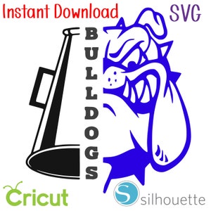Instant Download - SVG - Bulldog Cheering