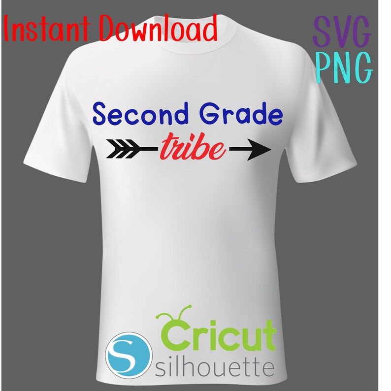 Instant Download SVG PNG Second Grade Tribe - Etsy