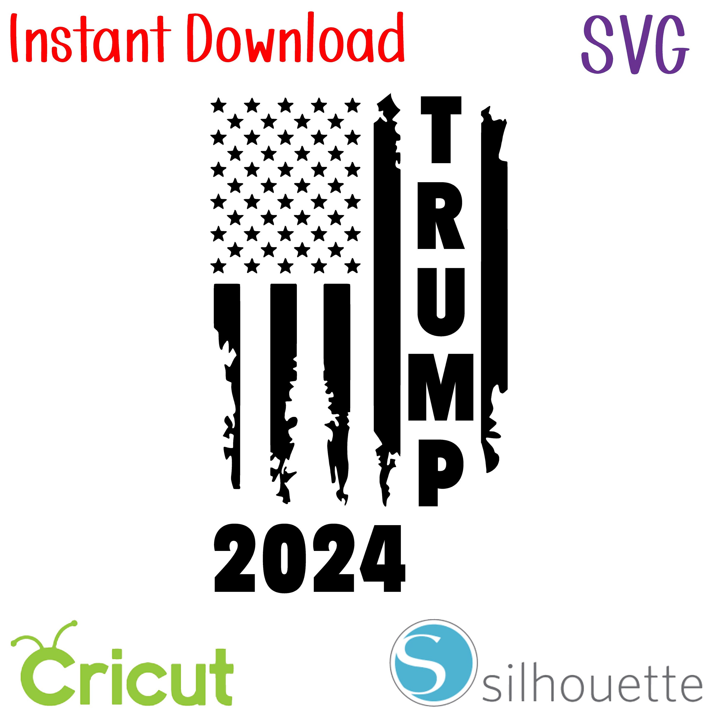 Instant Download SVG Trump Distressed Flag 2024 Etsy