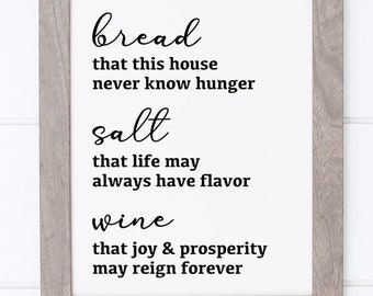 Bread Salt Wine Etsy