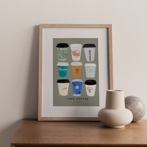 Winnipeg Coffee Art Print | YWG Coffee Scene | Manitoba Coffee Shops Minimalist Art