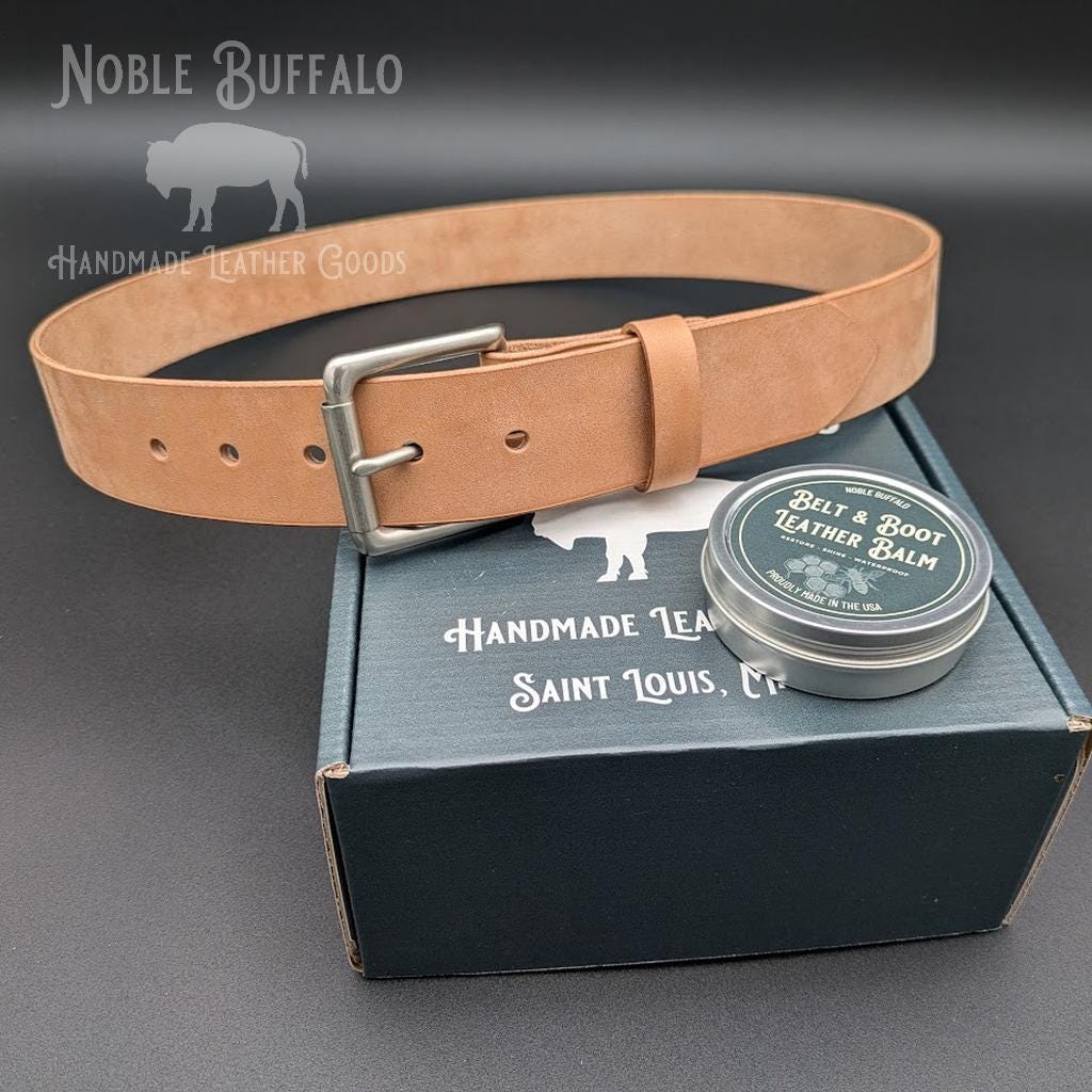 Horsehide Leather Belt (Horween) - Undyed/Russet/Natural - USA Handmade