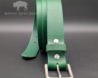 Green Cowhide Genuine Leather Fur Belt Silver Buckle - Etsy