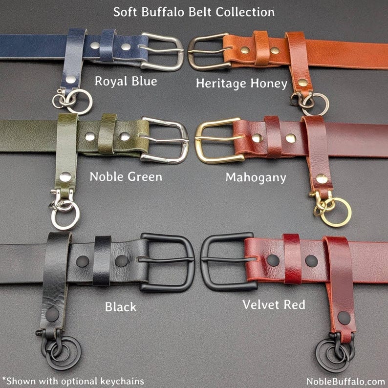Collection of Noble Buffalo's Smooth Glossy Buffalo Belt Collection