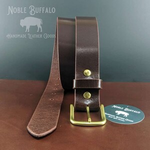 Soft Buffalo Mahogany Leather Buffalo Belt