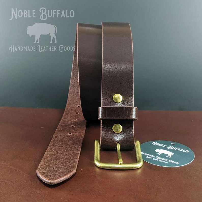 Soft Buffalo Mahogany Leather Buffalo Belt