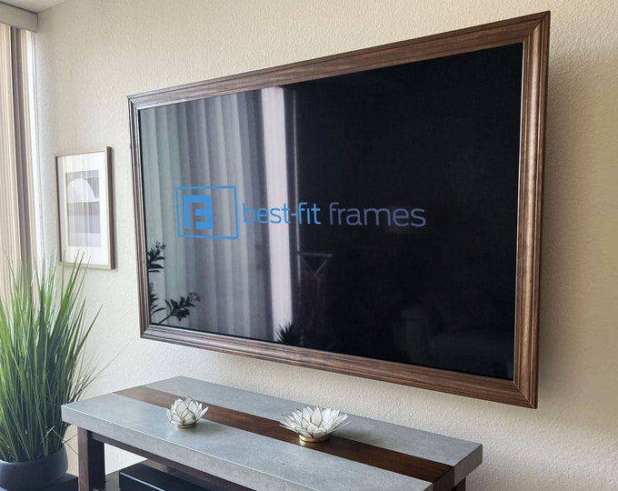 Genuine Wood TV Frames brown Walnut, Wood Wall Art, Wall Décor