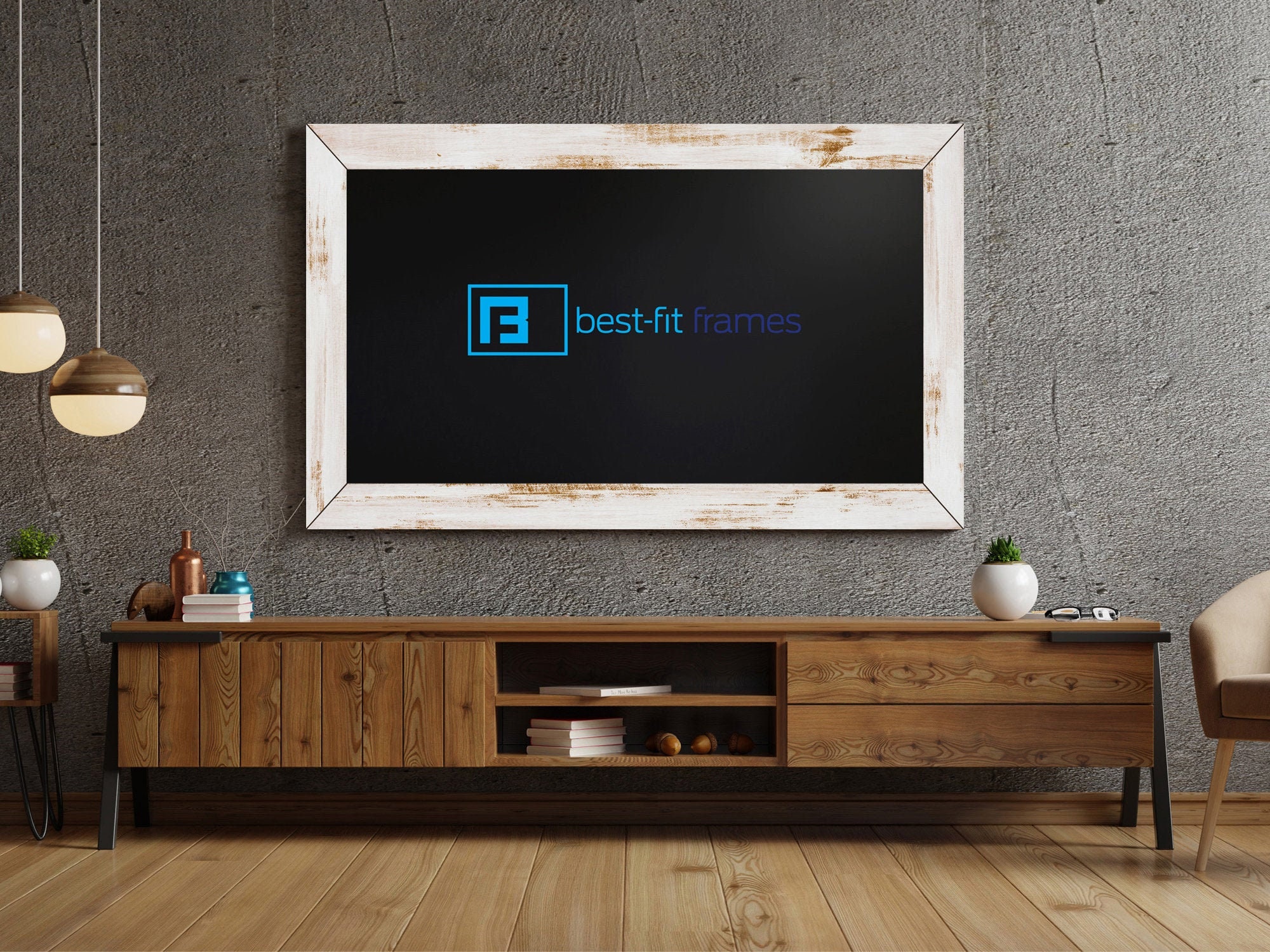 Rustic White TV Graphic Wall Art Wall Décor Farmhouse Etsy