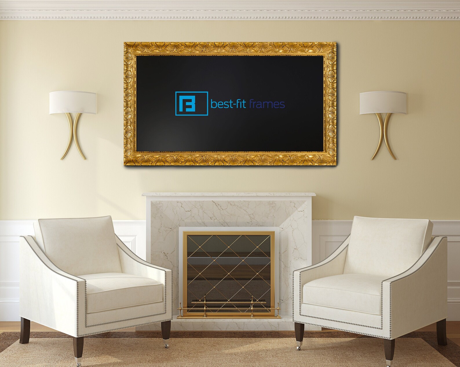 Vintage Gold TV Graphic Gold Frame Frame TV Art Bedroom Etsy