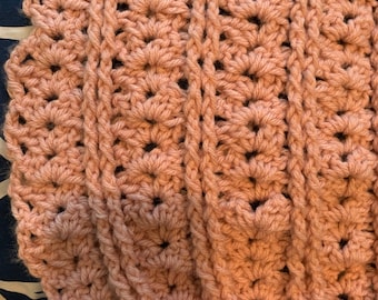 Coral baby blanket or stroller throw