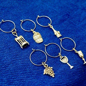 Wine Theme Glass Markers - Uniquely Charming! - Set of 6! - The Perfect Glass Identifiers!