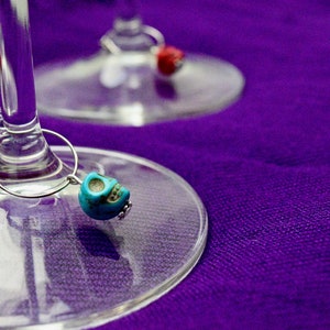 Skull Wine Glass Markers - Uniquely Charming & Spooky! - Choose Your Own Set of 2, 4, 6, or 8! - The Perfect Glass Identifiers!