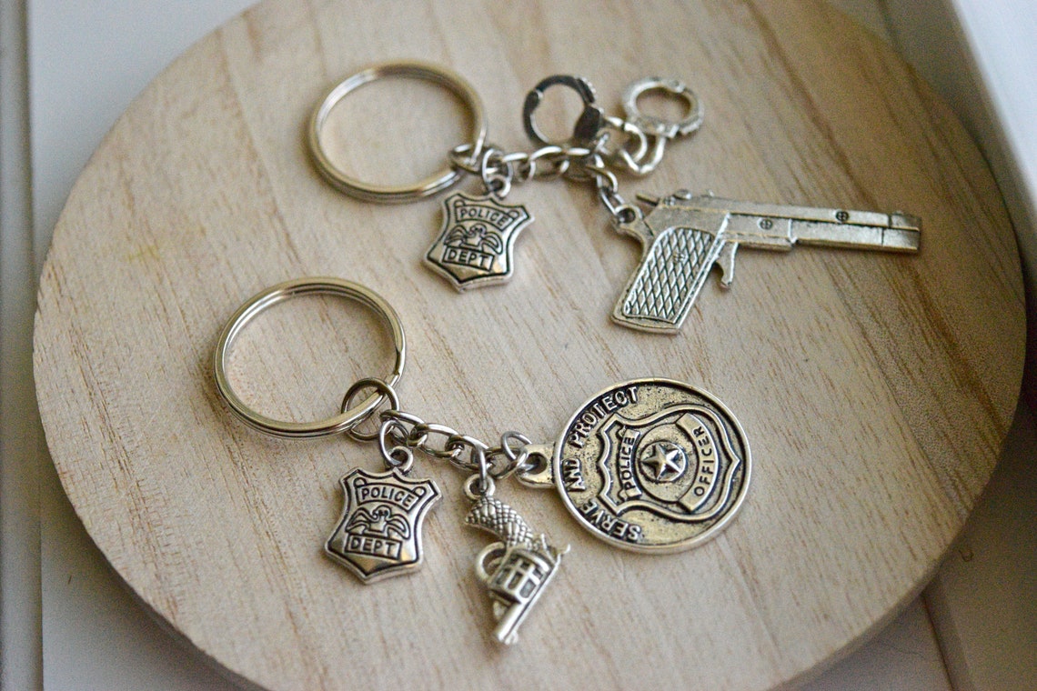 Police Officer Key Chain Two Options Honoring Those Who Etsy