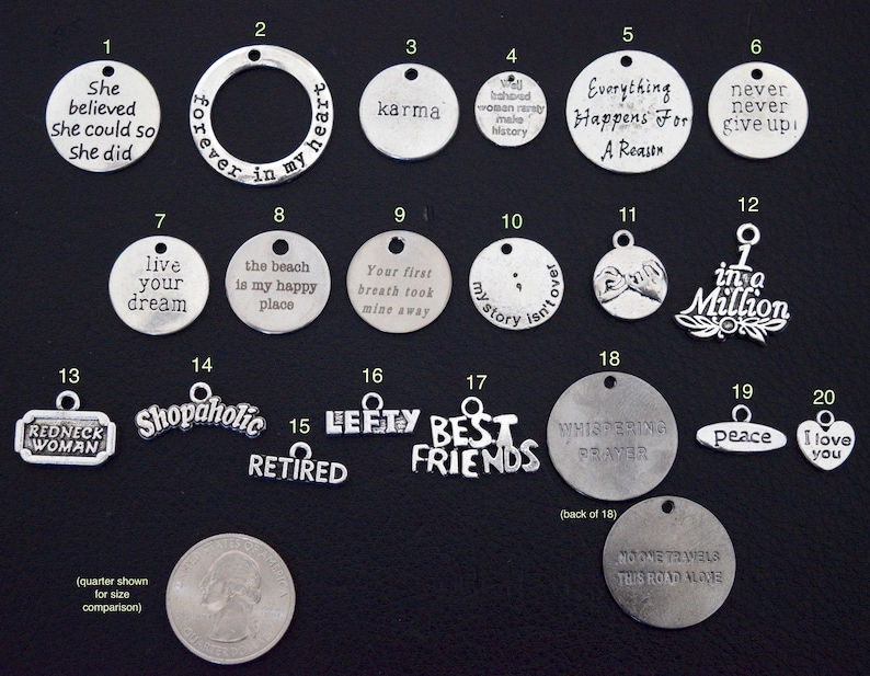 CHARMS Letters Numbers Words & Sayings CUSTOM Charm Etsy UK