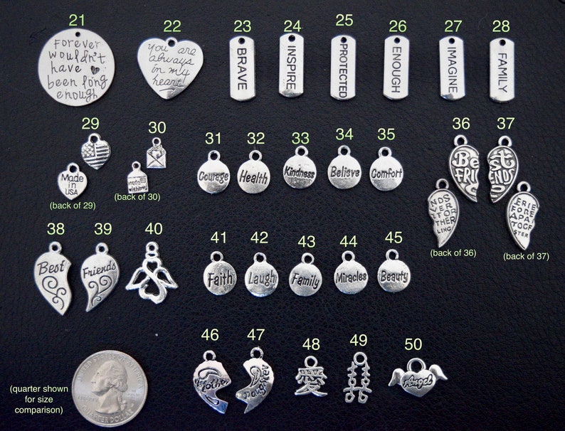 CHARMS Letters Numbers Words & Sayings CUSTOM Charm Etsy UK