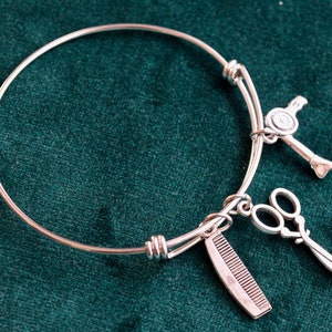 Hair Stylist Theme Charm Bracelet - Perfect for those who work in salons - A Charming Wear
