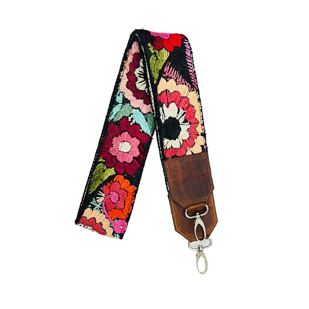 Embroidered Leather Bag Strap for Huipil Bags or Other  display picture 3