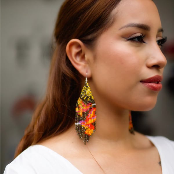pendientes de colibrí, regalos de colibrí, pendientes de cuentas, pendientes de candelabro, regalos de colibrí, pendientes de cuentas indígenas
