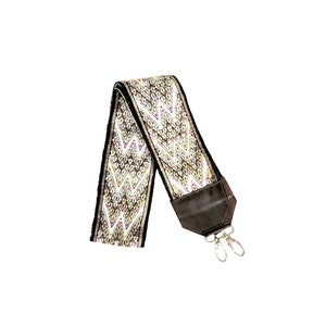 Adjustable purse strap with leather, the perfect embroidered  leather bag strap for Christmas gift