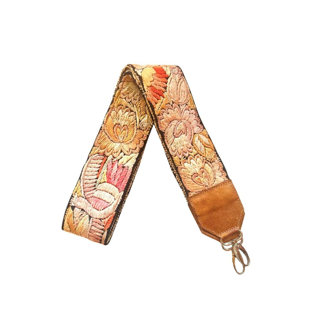 Handbag Strap Embroidered Bag Strap Leather Camera Strap Etsy