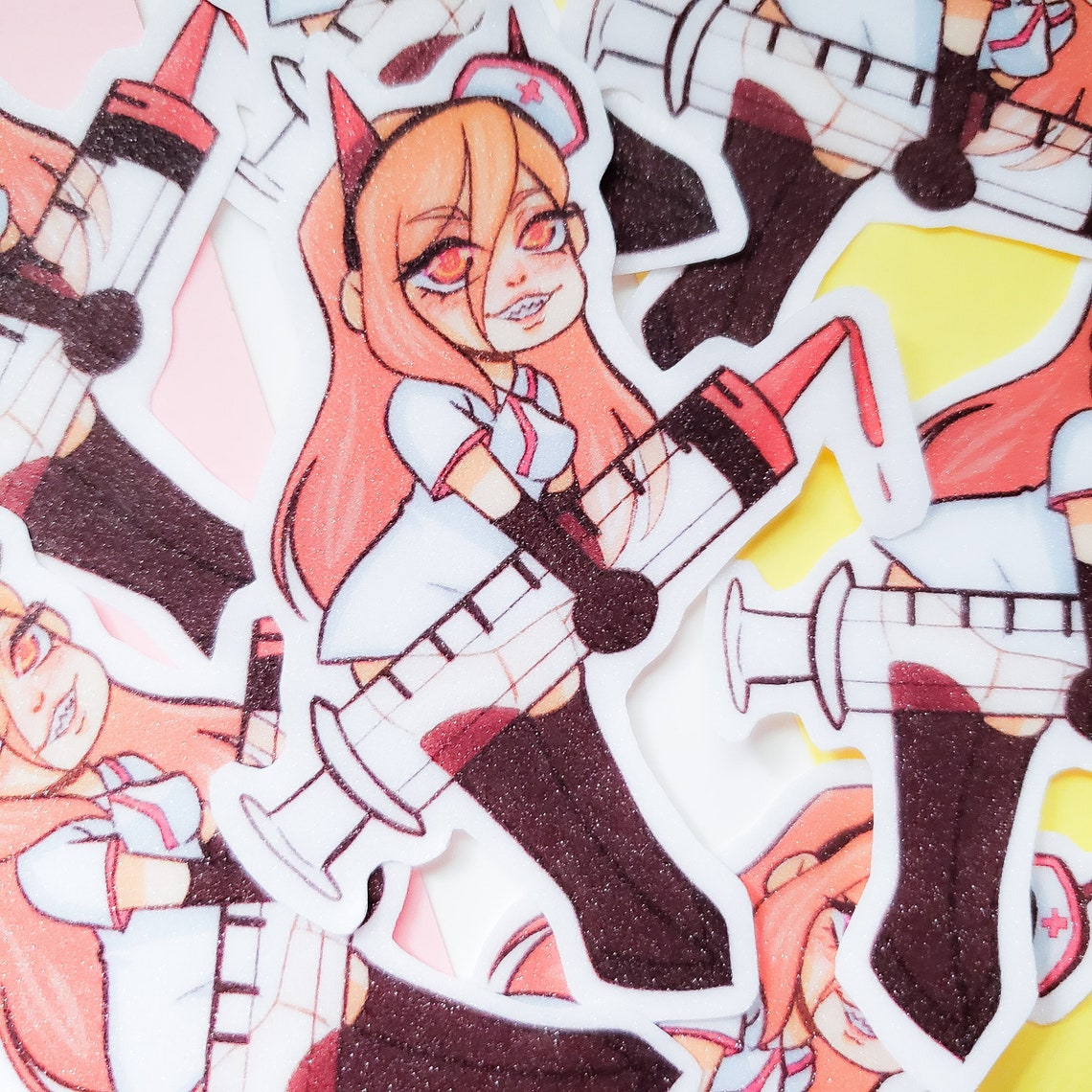 Chainsaw Man Nurse Power/Makima Glitter Stickers Etsy