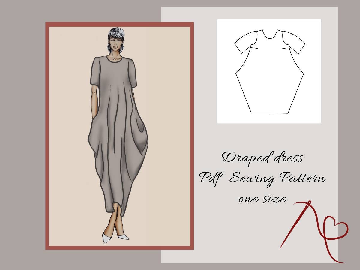 Long Dress Sewing Pattern for Women, Boho Style Summer Dress, One Size, Over Size Dress, Easy Sewing Pattern, PDF Sewing Patterns - Etsy