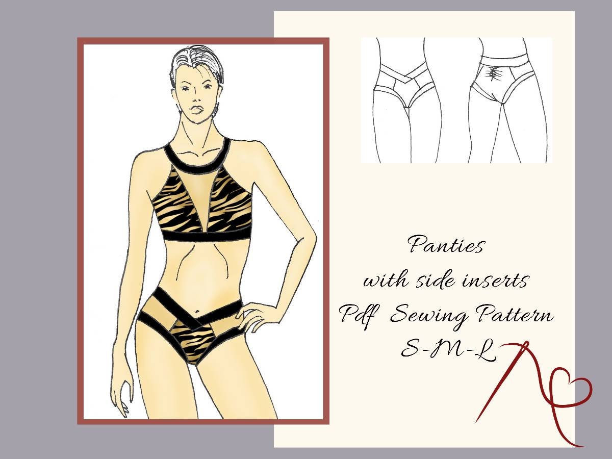 ENGLISH PDF Digital Sewing Pattern, Vera Panties Lingerie Sewing Pattern 