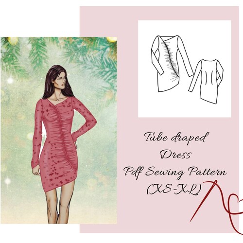 Tube Draped Dress Sewing Pattern for Womeneasy Sewing Etsy