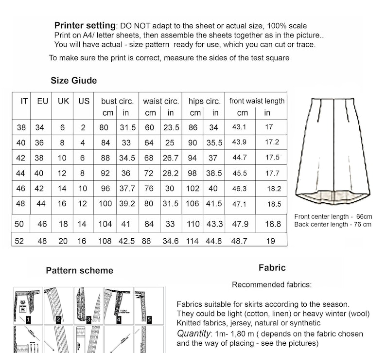 Skirt Sewing Pattern PDF Sewing Patterns for Women - Etsy