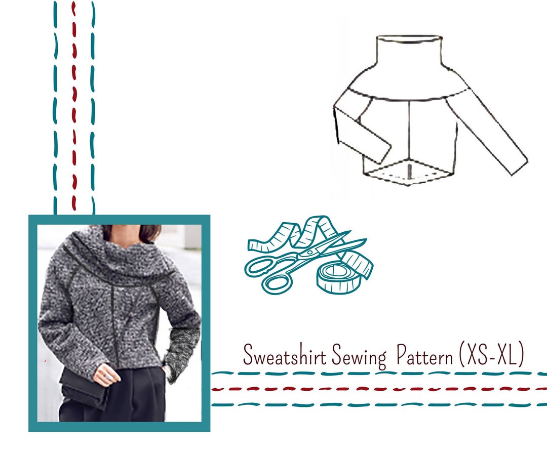 Sweatshirt Sewing Pattern Easy Women PDF Sewing Patterns - Etsy