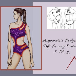 Cutout side Bodysuit Sewing pattern, One piece Swimsuit, Pdf sewing patterns for women