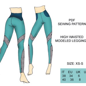 High waisted Leggings Sewing  Pattern for women,Yoga, Workshop, Pole dance wear, Exotic dancewear, PDF sewing patterns