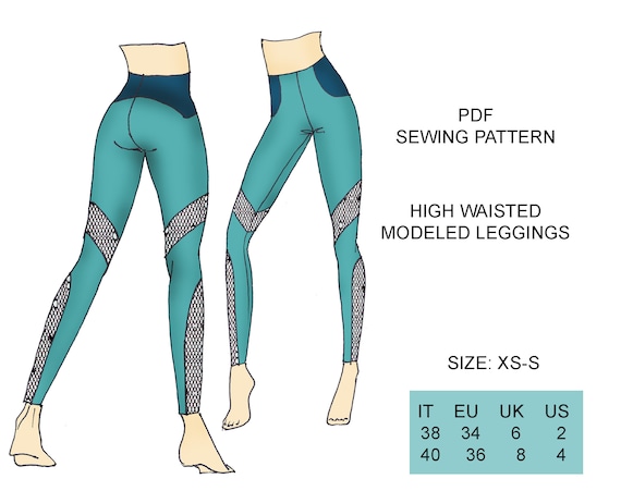 High Waisted Leggings Sewing Pattern for Women,yoga, Workshop, Pole Dance  Wear, Exotic Dancewear, PDF Sewing Patterns 