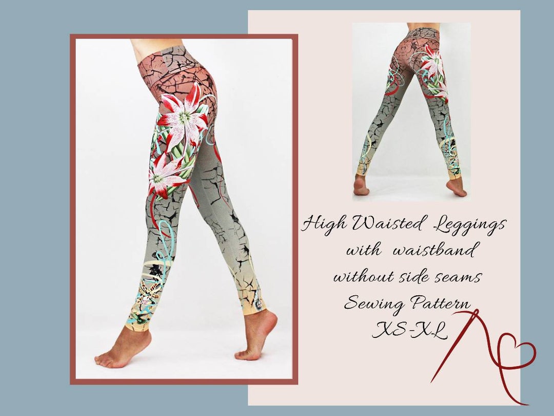 Sewing Pattern Women High Waisted Leggings Without Side Seams, Size XS ...