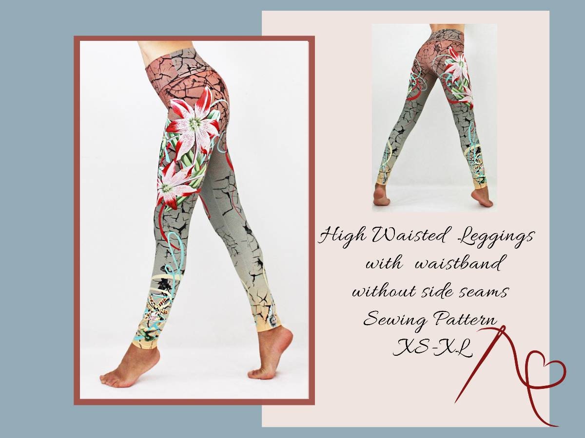 High Rise Leggings Sewing Pattern Pants XS-XL Instant Download Easy Digital  PDF 